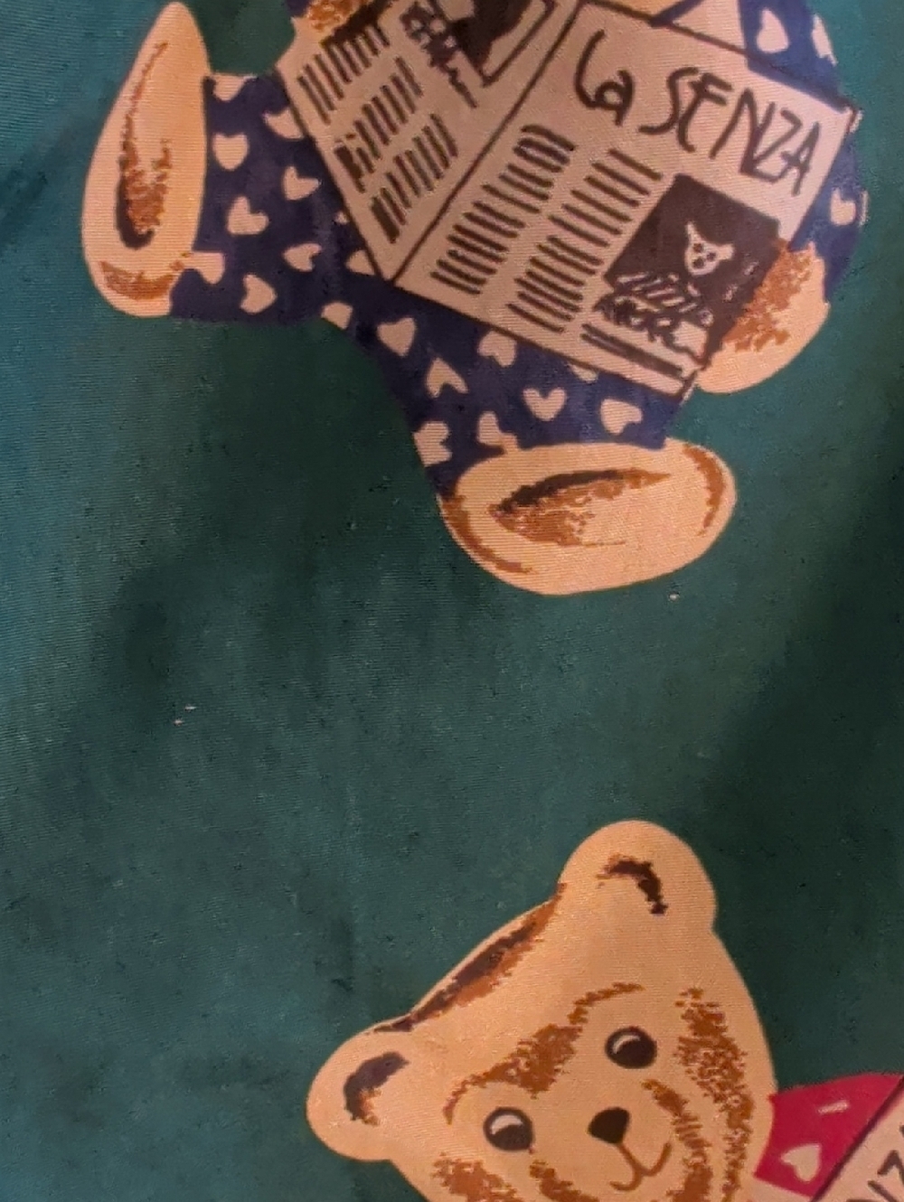 VINTAGE LA SENZA teddy bear print silk lounge shorts - size m - Picture 8 of 10